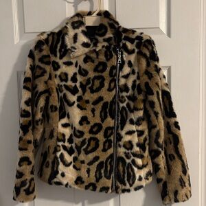 INC International Concepts Animal Print Teddy Jacket